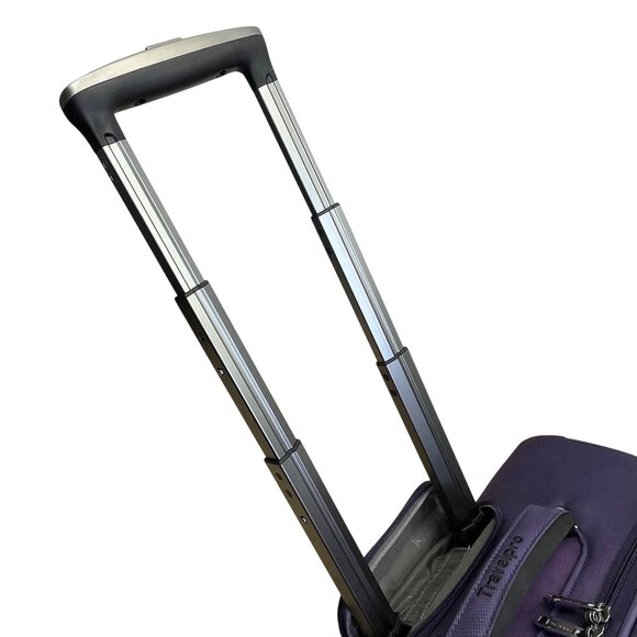 Travelpro Unisex Purple With Dual Zippers Rolling Carry-On Luggage Size M - Picture 7 of 11